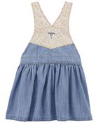 Toddler Floral & Denim Jumper Dress, image 2 of 4 slides
