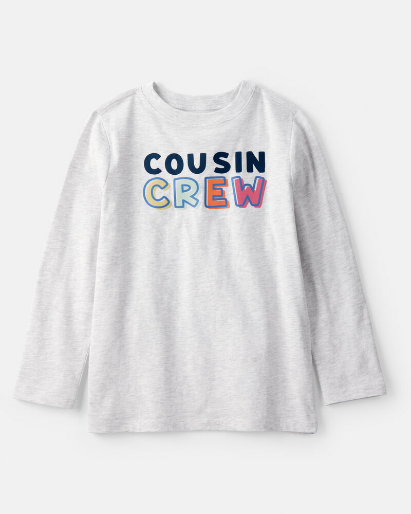 Boys Cousin Crew Long-Sleeve Graphic Tee - Grey, image 1 of 3 slides
