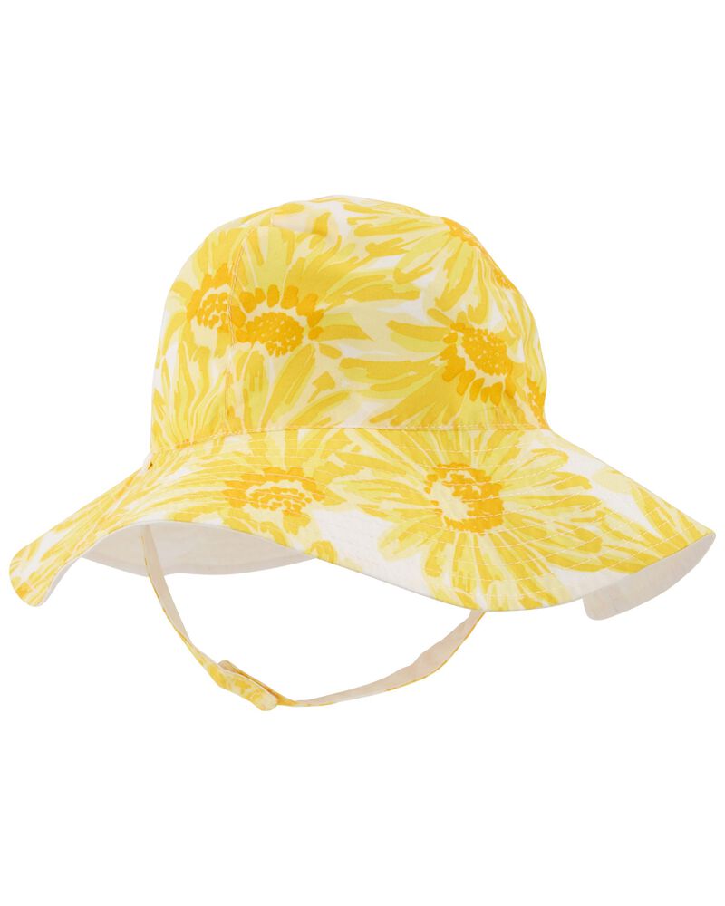 Baby Reversible Sunflower Sun Hat, image 1 of 3 slides