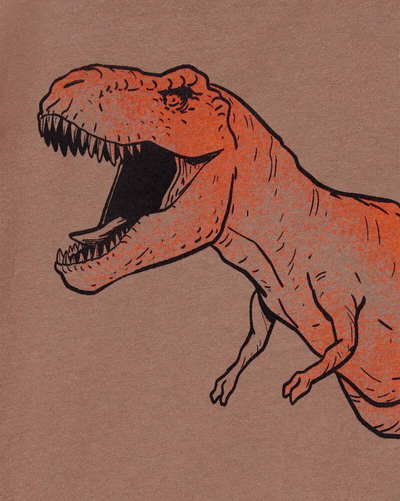 Kid Dinosaur Short-Sleeve Graphic Tee- Brown, image 2 of 3 slides