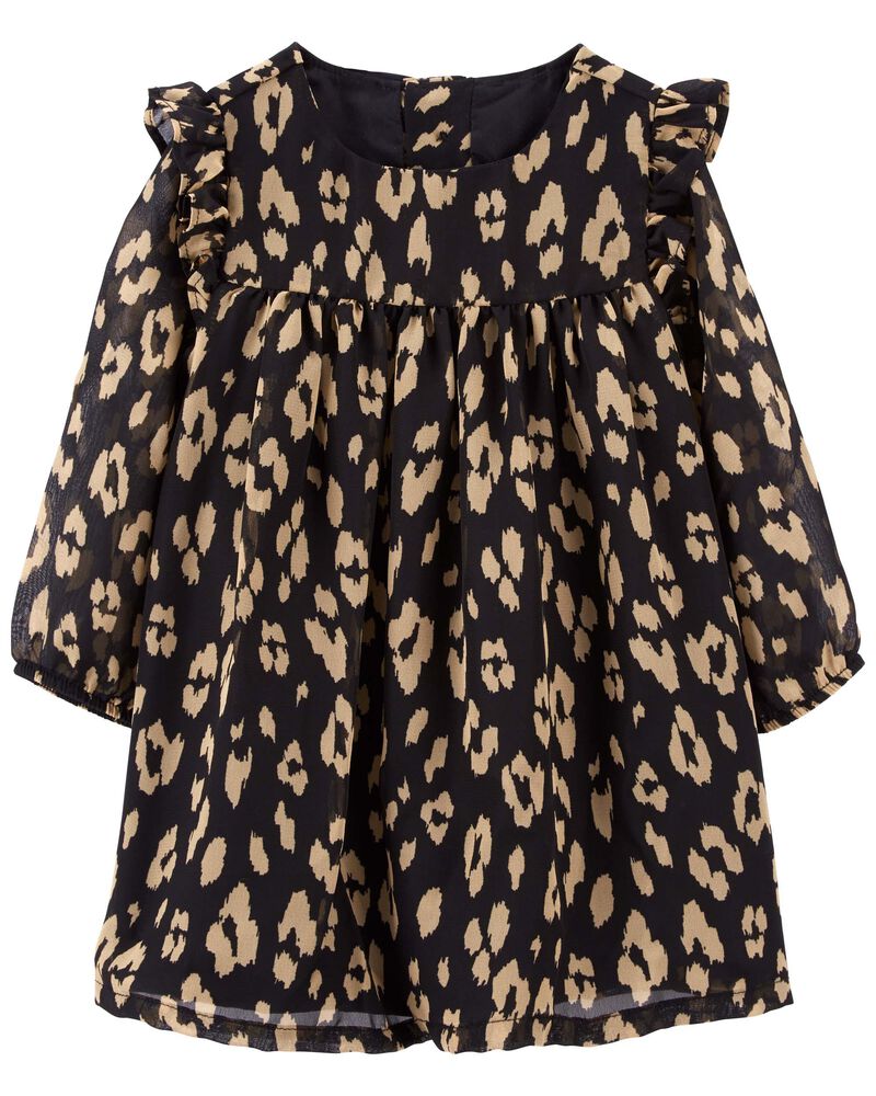 Baby Leopard Bow Dress, image 1 of 5 slides