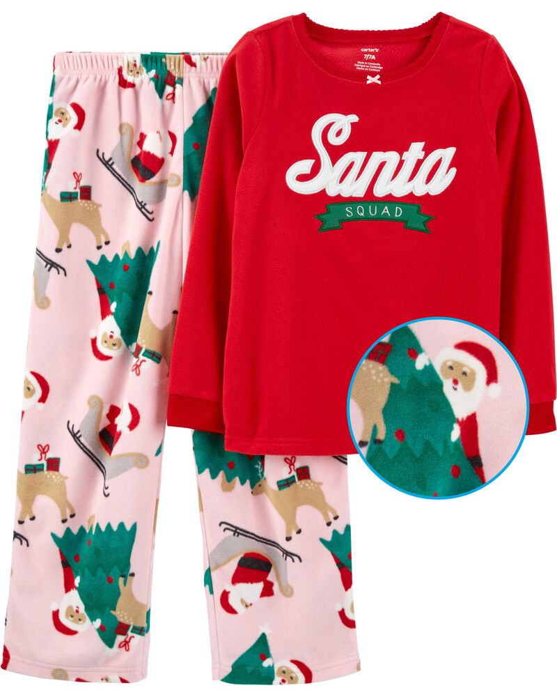 2-Piece Santa Squad Fleece Pajamas, image 1 of 4 slides