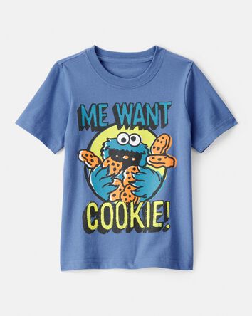 Toddler Sesame Street Cookie Monster Short-Sleeve Graphic Tee - Blue, 