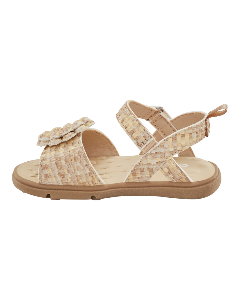 Baby  Every Step® First Walker Woven Flower Accent Sandals - Beige, image 6 of 7 slides