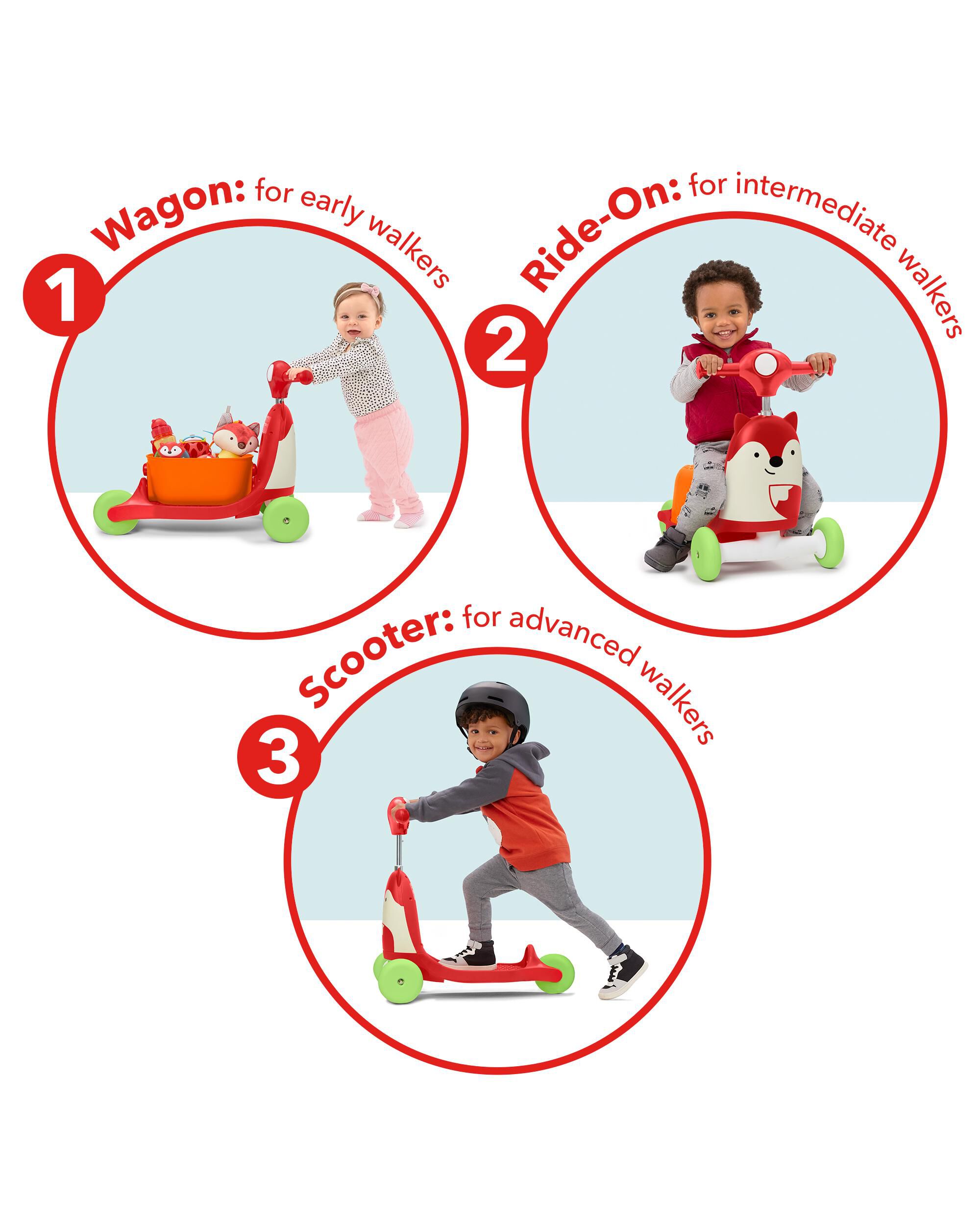 Fox Zoo 3 in 1 Ride On Toy skiphop