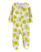 Baby Green Apple 2-Way Zip Sleep & Play Pajamas, image 1 of 4 slides