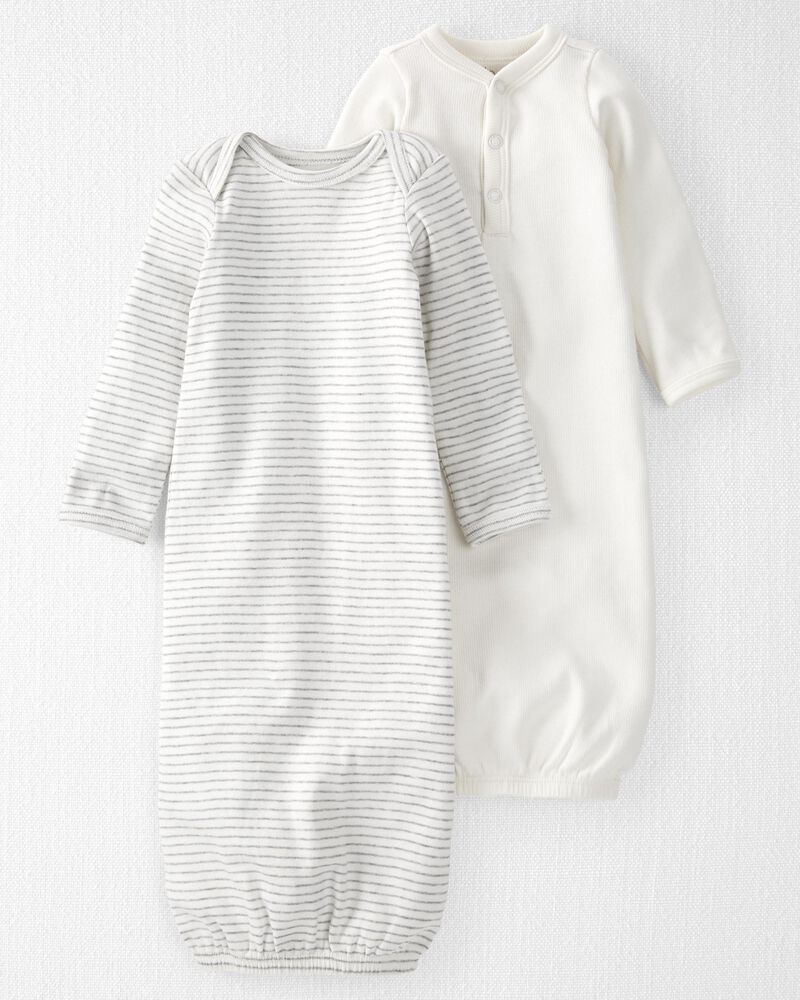 Baby 2-Pack Organic Cotton Rib Sleeper Gowns, image 1 of 5 slides