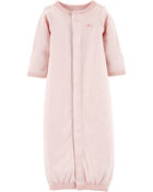 Baby Preemie Striped Cotton Sleeper Gown, image 1 of 3 slides