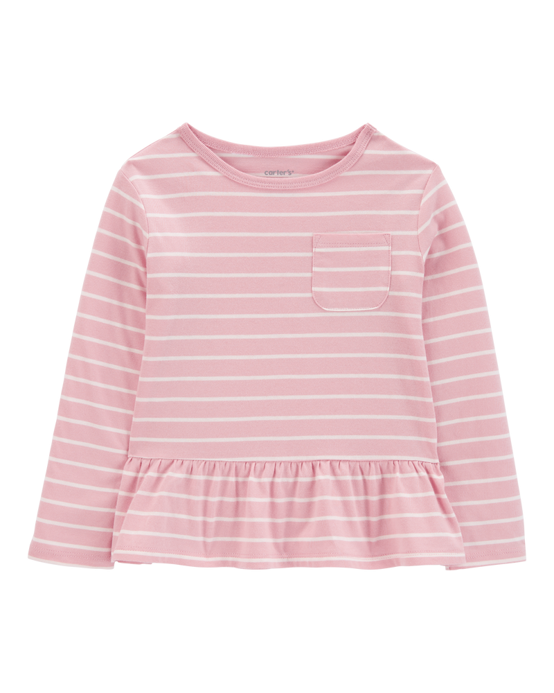 Toddler Striped Peplum Top, image 1 of 3 slides