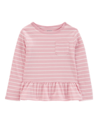 Toddler Striped Peplum Top, image 1 of 3 slides