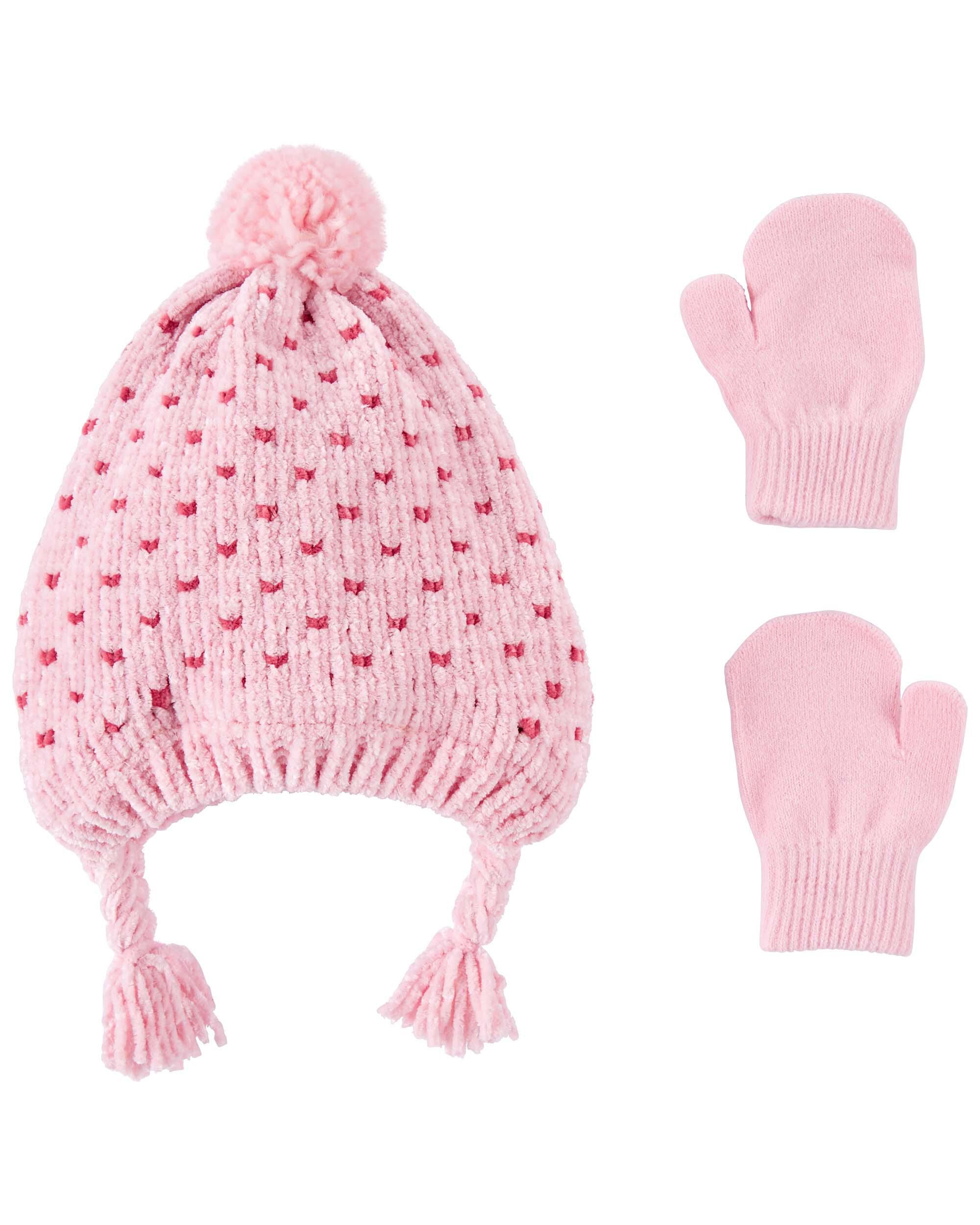 Toddler girl hat and mittens sale