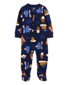 Toddler 1-Piece Monster Breakfast Fleece Footie Pajamas, image 1 of 4 slides