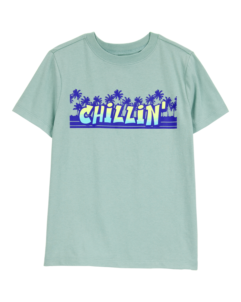 Kid Chillin' Short-Sleeve Graphic Tee - Green, image 1 of 3 slides