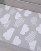Skip Hop Cozy-Up 2-in-1 Bedside Sleeper 100% Cotton Fitted Bassinet Sheet - Grey & White Clouds, image 4 of 4 slides