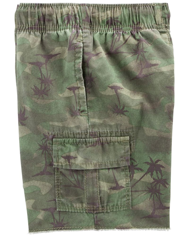 Baby Tropical Camo Drawstring Canvas Cargo Shorts, image 2 of 3 slides