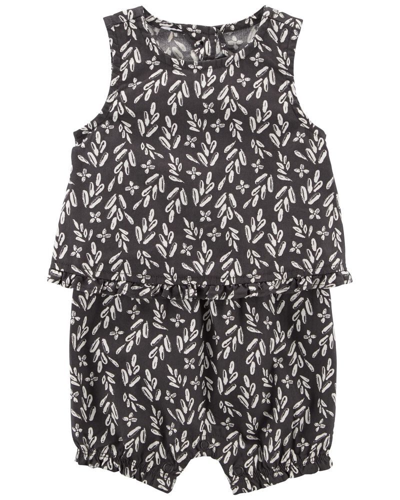Baby Leaf Print Romper, image 1 of 4 slides