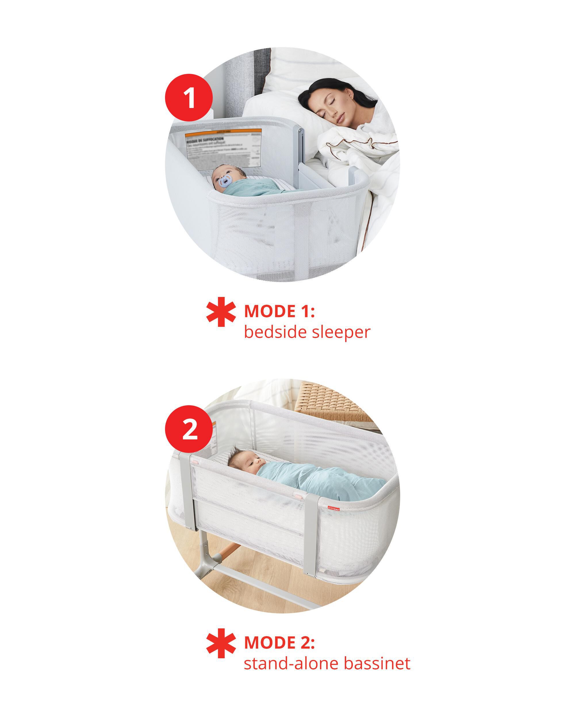 Cozy-Up 2-in-1 Bedside Sleeper & Bassinet Fitted Sheet - Blue Clouds, image 7 of 17 slides