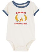 Baby Bananas For My Family Cotton Bodysuit, image 1 of 3 slides