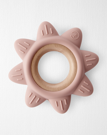 Little Planet Silicone & Wood Teether - Pink, 