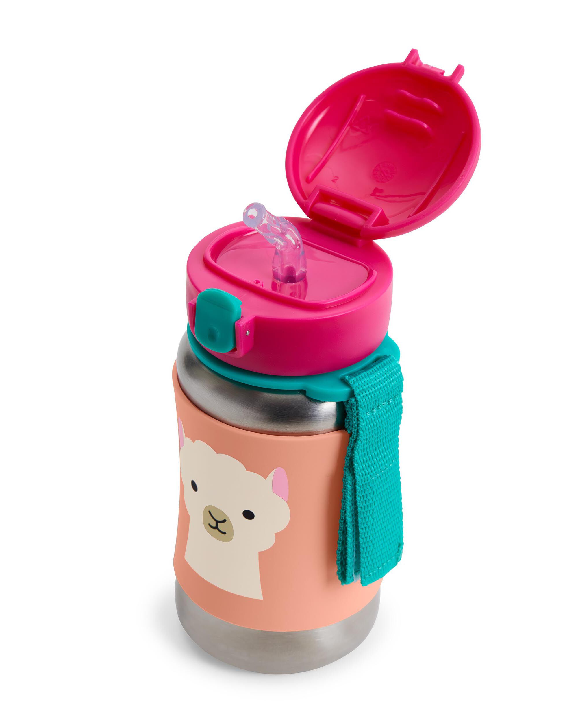 Pink Little Kid 3 Piece Llama Backpack Straw Bottle Snack Cup Set skiphop