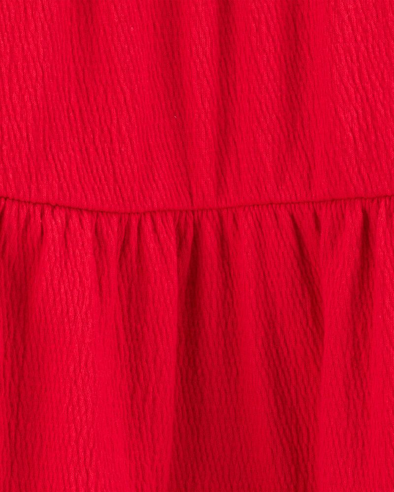 Toddler Textured Knit Tank  Button-Front Dress - Red, image 3 of 4 slides