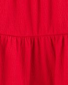Toddler Textured Knit Tank  Button-Front Dress - Red, image 3 of 4 slides