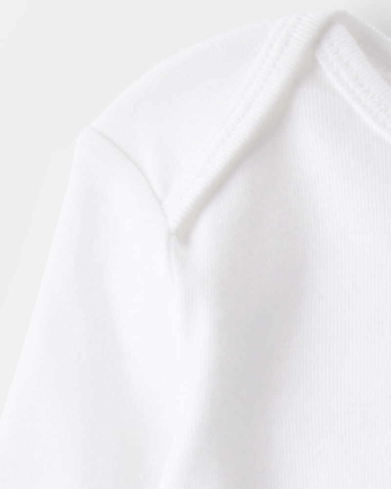 Baby 4-Pack Long-Sleeve Bodysuits - White, image 3 of 6 slides
