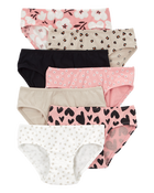 Kid 7-Pack Leopard Hipster Stretch Cotton Undies, image 1 of 3 slides