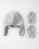 Toddler 2-Pack Recycled Fleece Hat and Mittens Set, image 1 of 2 slides