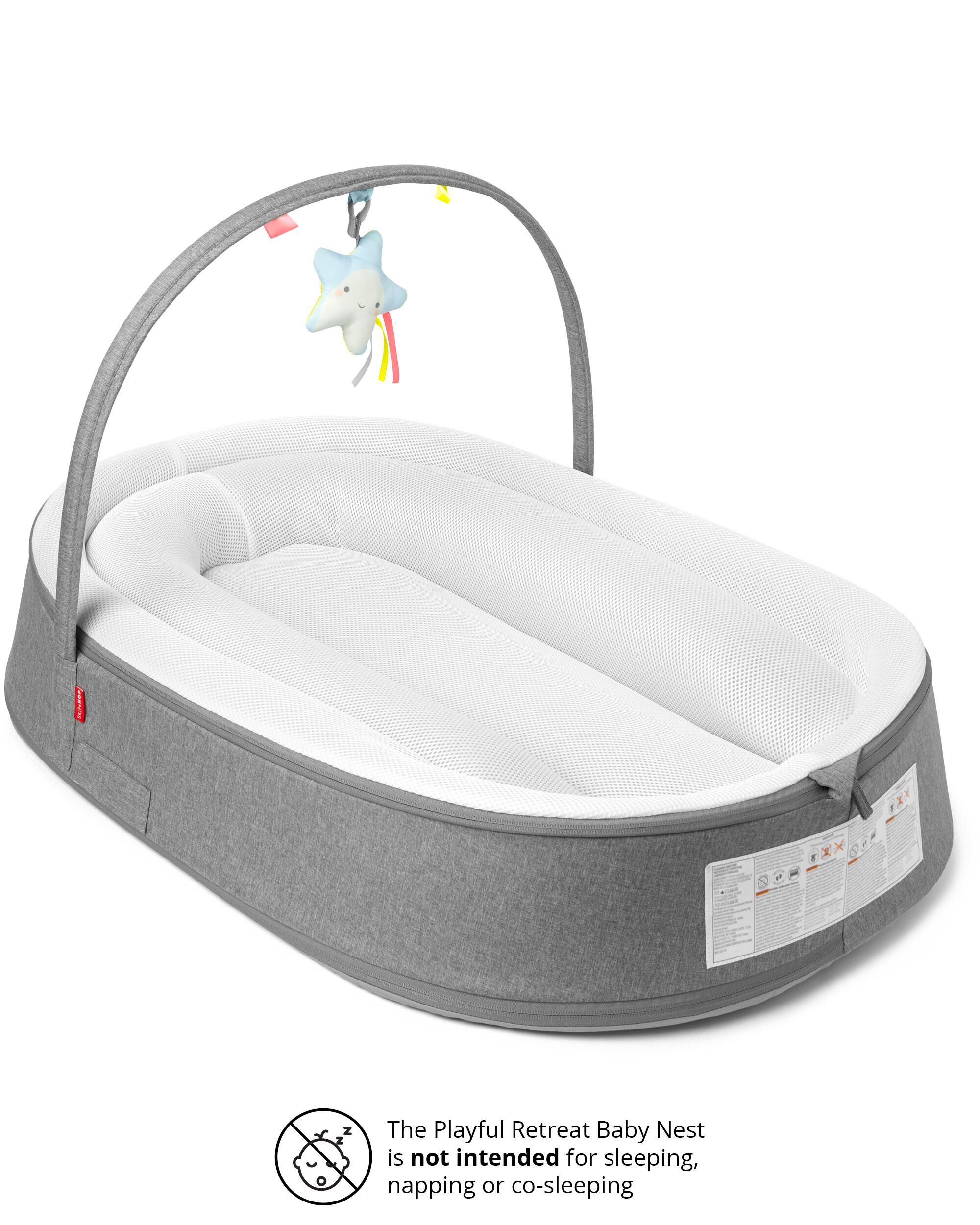 Playful Retreat Baby Nest - Grey Melange, image 1 of 15 slides