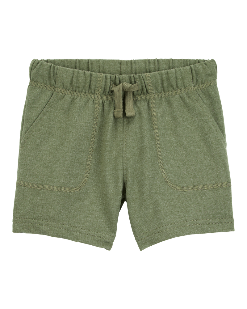 Toddler Boy Pull-On French Terry Shorts - Green, image 1 of 6 slides