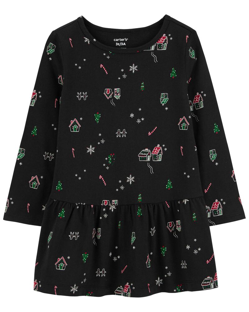 Holiday Jersey Dress, image 1 of 4 slides