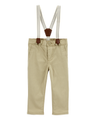 Baby Twill Suspender Pants, image 1 of 3 slides