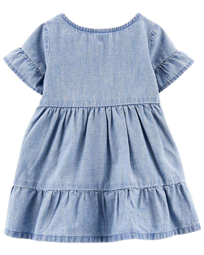 Baby Tiered Chambray Dress, image 2 of 5 slides