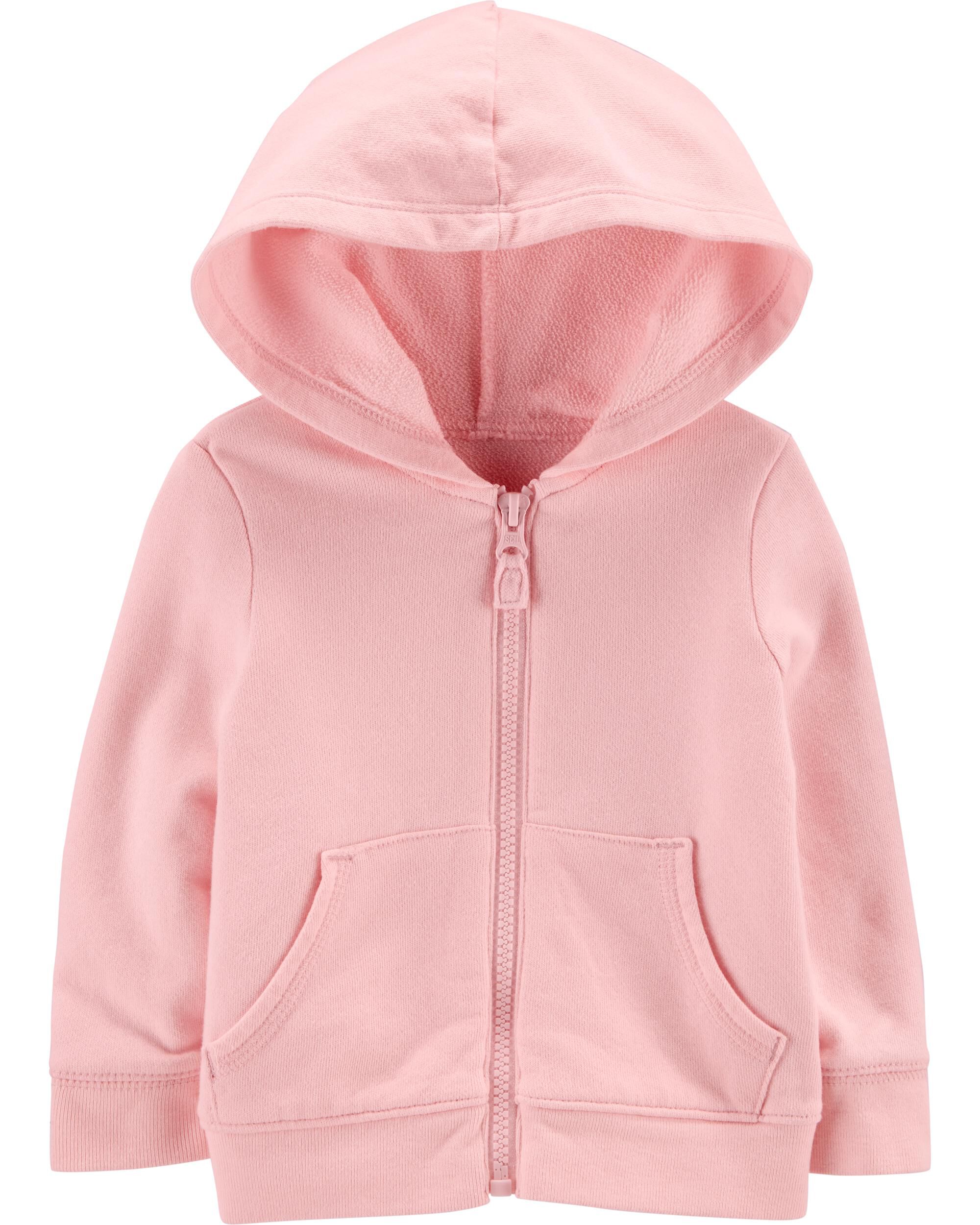 Light Pink Zip Up French Terry Hoodie skiphop