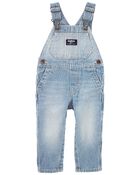 Baby Denim Hickory Stripe Overalls, image 1 of 4 slides