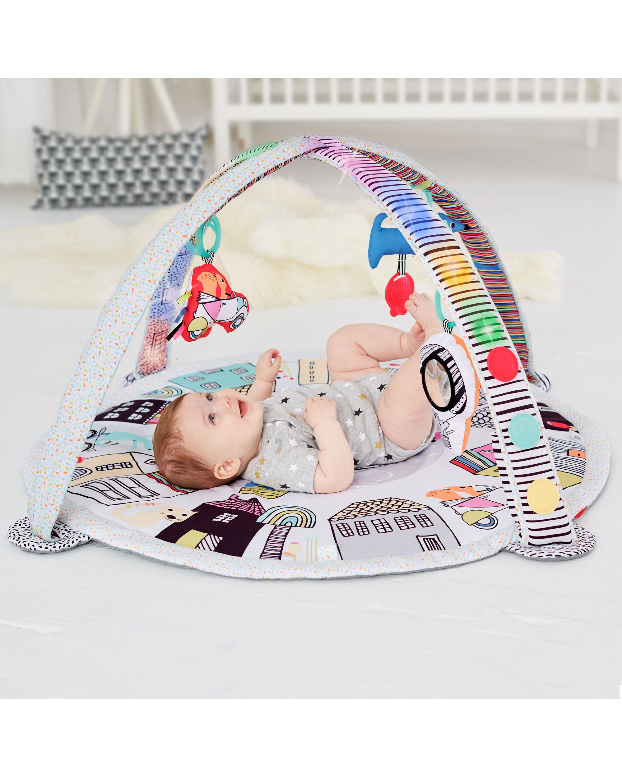 skip hop vibrant village smart lights activity gym