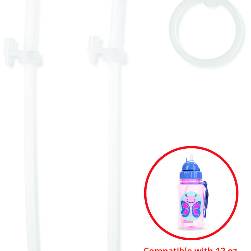 Clear Zoo Straw Bottle (12 oz) Extra Straws - 2-Pack