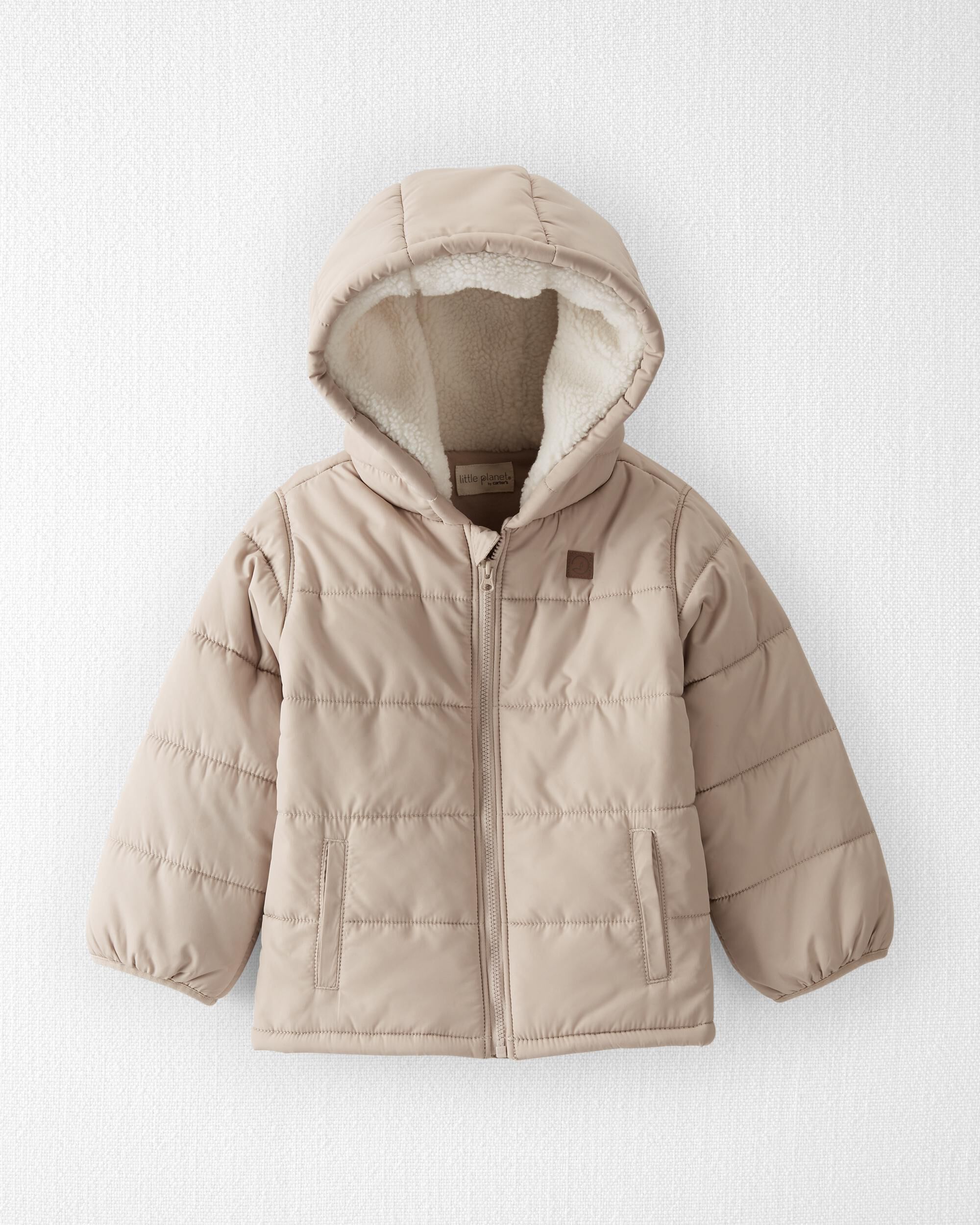 Toddler Recycled Puffer Jacket in Tan