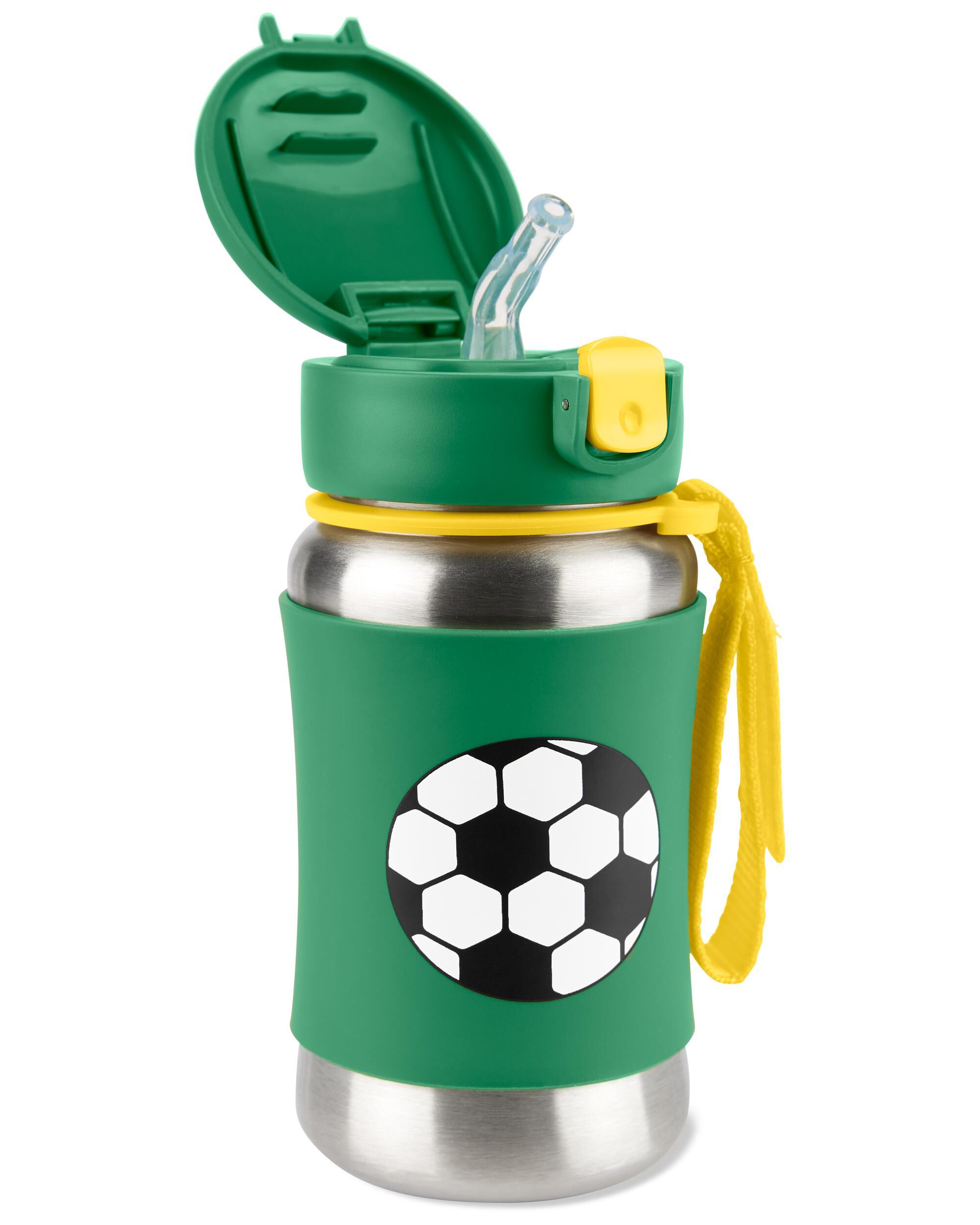 Spark Style Stainless Steel Straw Bottle - Soccer, 