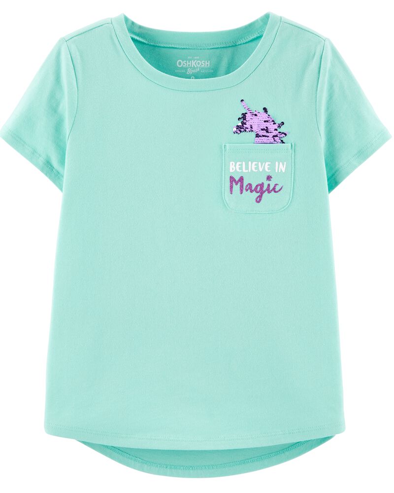 Unicorn Flip Sequin Pocket Tee Skiphop Com