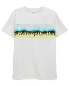 Kid Graphic Stripe Tee in Moisture Wicking Active Mesh, image 1 of 2 slides
