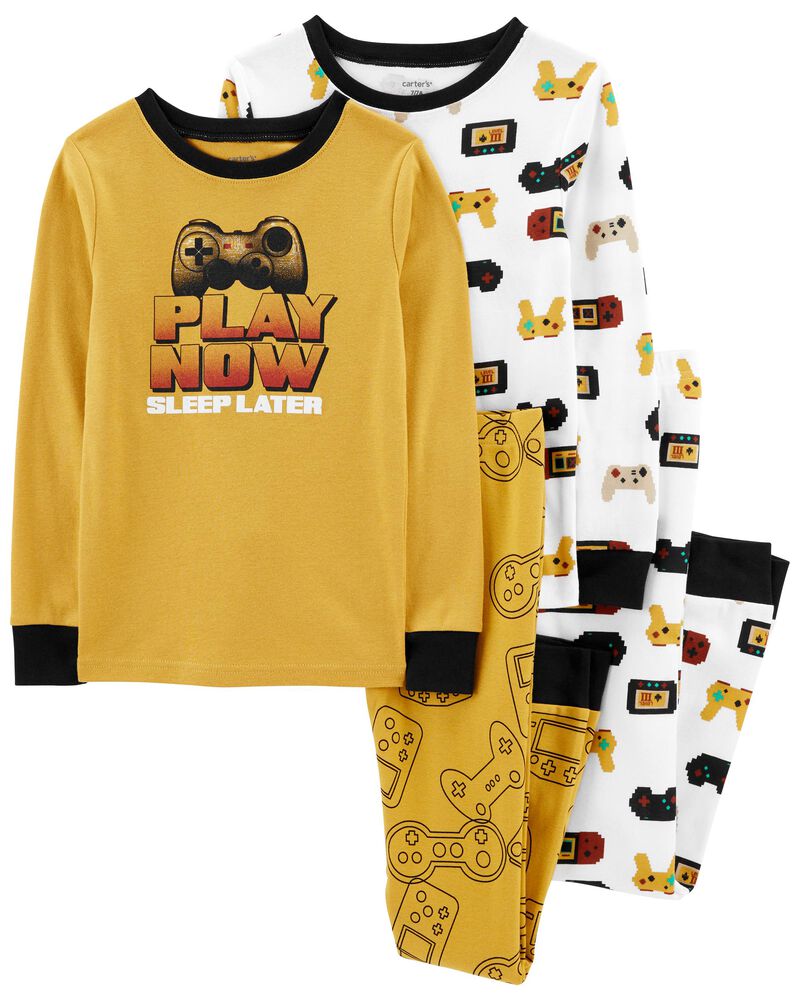 Kid 4-Piece Video Game 100% Snug Fit Cotton Pajamas, image 1 of 4 slides