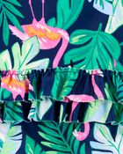 Baby Girl 1-Piece Tropical Flamingo Long-Sleeve Rashguard Swimsuit, image 4 of 5 slides