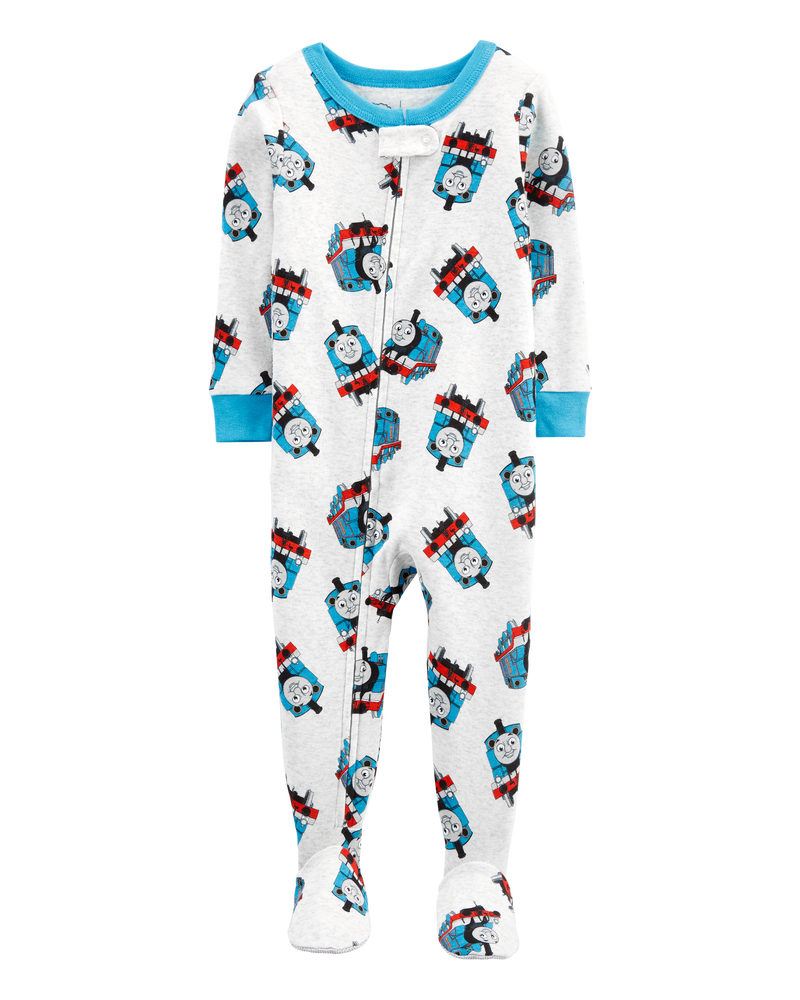 Toddler Thomas & Friends 100% Snug Fit Cotton Footie Pajamas, image 1 of 3 slides