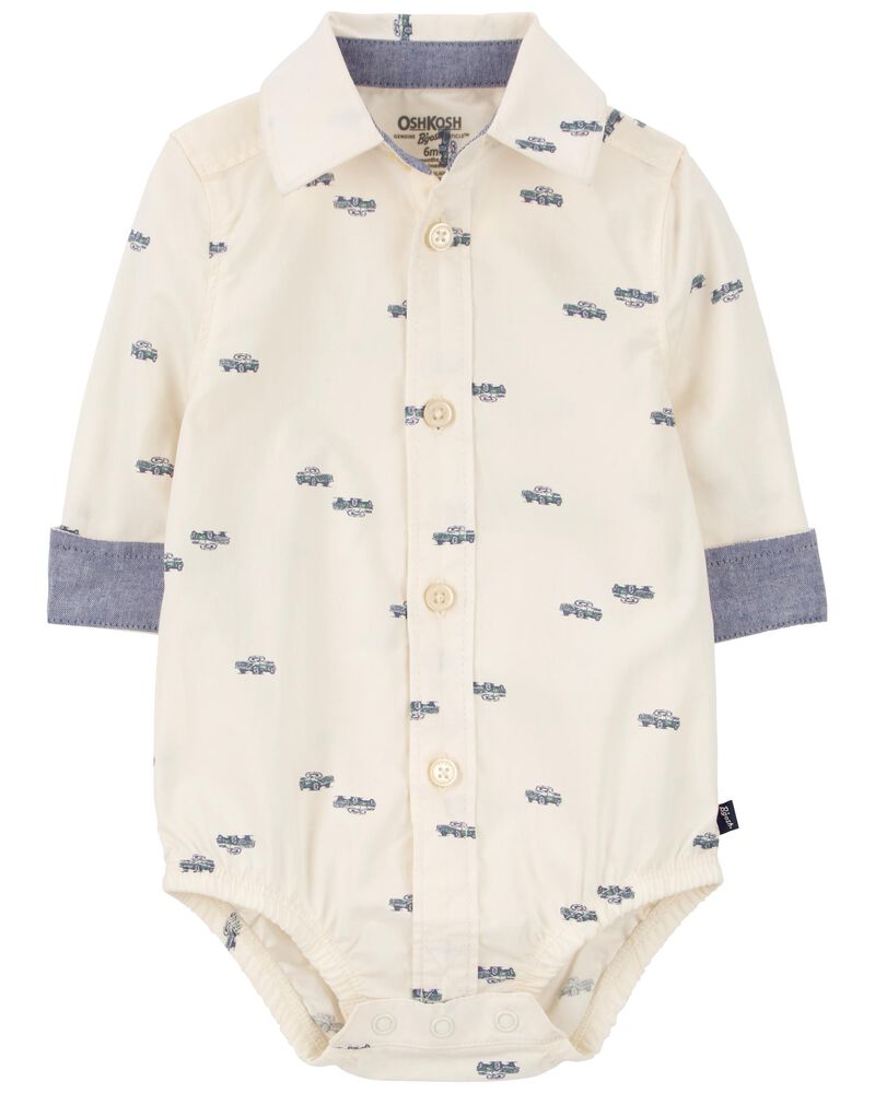 Baby Button-Front Bodysuit, image 1 of 4 slides