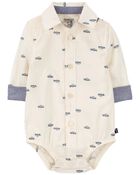 Baby Button-Front Bodysuit, image 1 of 4 slides