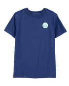 Kid Smiley Face Short-Sleeve Graphic Tee - Navy, image 1 of 5 slides