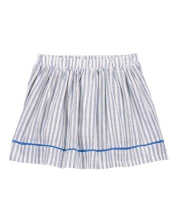 Toddler Striped Linen Look-Alike Pull-On Skort, 