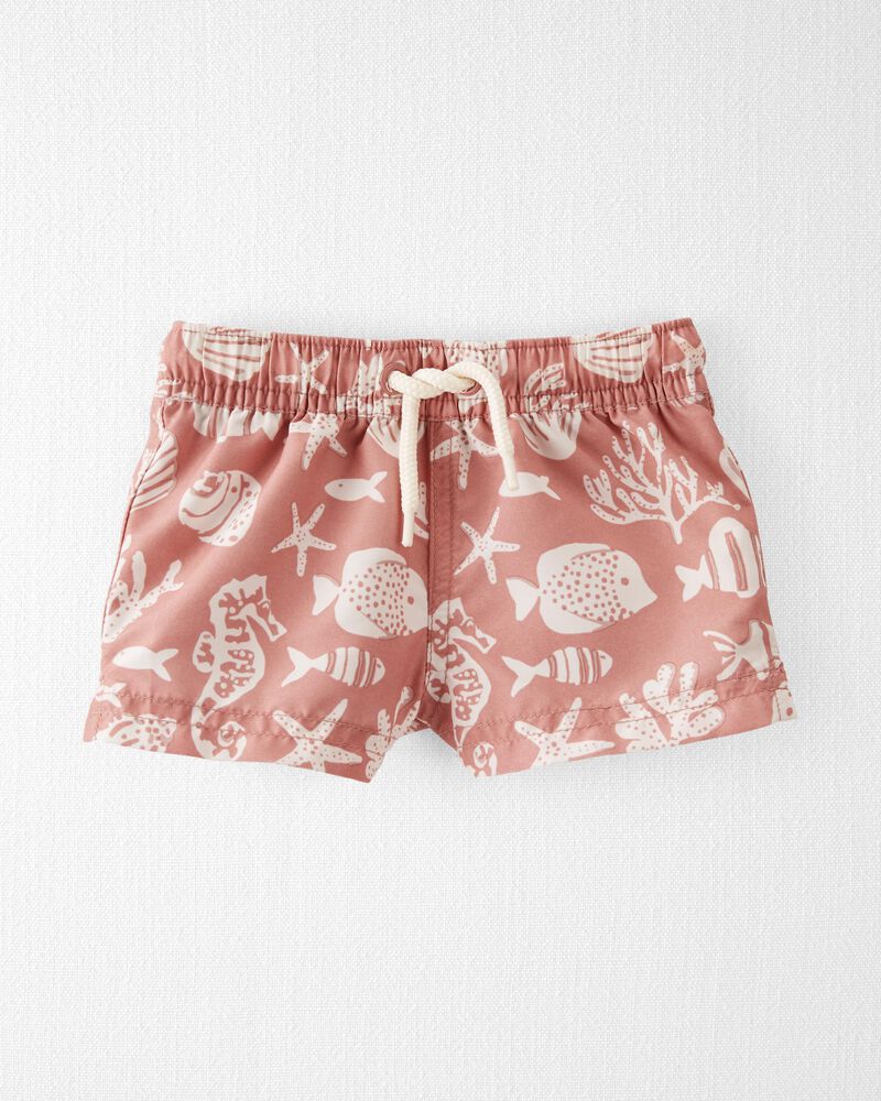 Baby Seashell Print Recycled Swim Trunks, image 1 of 4 slides